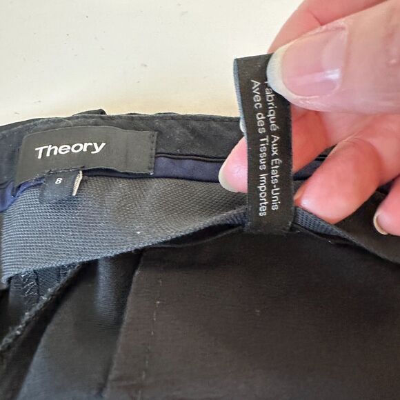 Theory Black The Testra 2B Straight Leg Wool Stretch Classic Crop Trousers 8 - Picture 9 of 15
